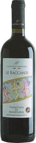 Primitivo Di Manduria Le Baccanti Cantolio Dop 2023 Cl.75 14% Vol.