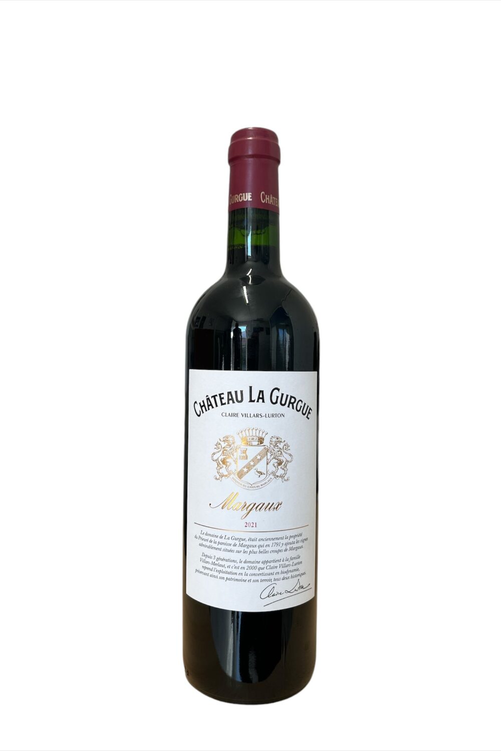 Chateau La Gurgue Margaux Claire Villars Lurton 2021 Cl.75 13% Vol.
