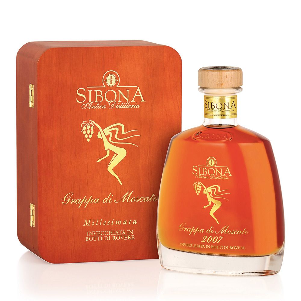 Grappa Di Moscato Sibona Millesimata 2012 Cofanetto Legno Cl.70 44% Vol.